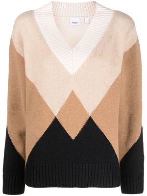 Burberry intarsia-knit pattern jumper - Neutrals