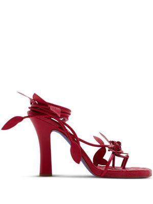 Burberry Ivy Flora 105mm leather sandals​ - Red