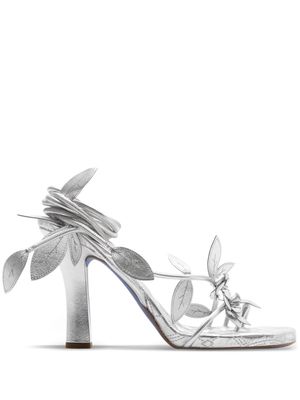 Burberry Ivy Flora 105mm leather sandals - Silver