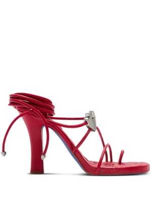 Burberry Ivy Shield strappy sandals - Red