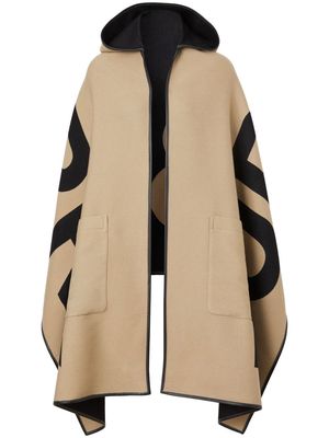 Burberry jacquard hooded cape - Brown