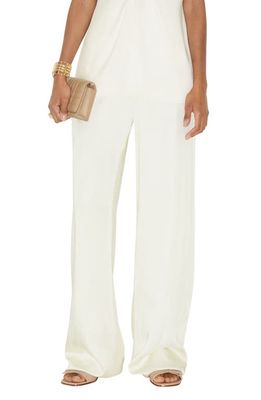burberry Jane Satin Wide Leg Pants in Natural White