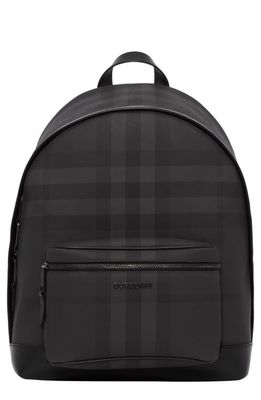 burberry Jett Check Canvas Backpack in Charcoal