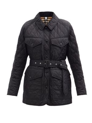 Burberry - Kamble Belted Quilted Jacket - Womens - Black