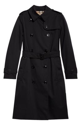 burberry Kensington Heritage Mid Length Trench Coat in Black