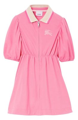 burberry Kids' Alesea EKD Embroidered Cotton Piqué Dress in Soft Bubblegum Pink