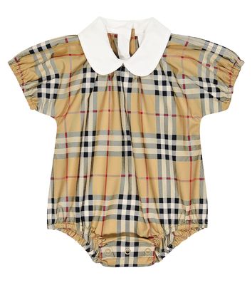 Burberry Kids Baby Archive Check cotton-blend onesie