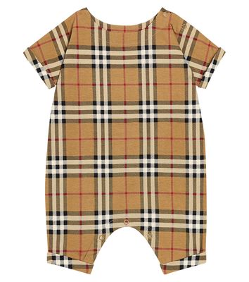 Burberry Kids Baby Burberry Check cotton-blend playsuit