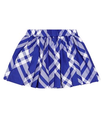 Burberry Kids Baby checked pleated cotton skirt