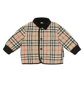 Burberry Kids Baby checked quilted jacket