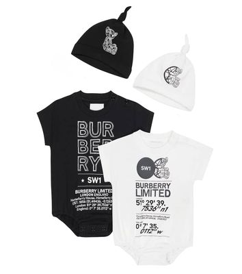 Burberry Kids Baby set of 2 cotton-blend bodysuit and beanies