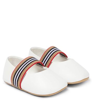 Burberry Kids Baby striped leather booties