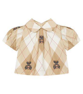 Burberry Kids Baby Thomas Bear cotton-blend blouse