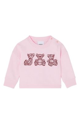 burberry Kids' Bear Trio Organic Cotton Graphic Sweatshirt in Pale Candy Pink