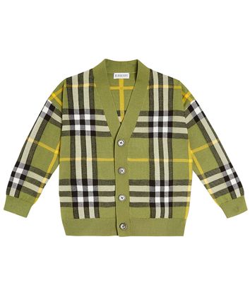 Burberry Kids Burberry Check wool and cotton cardigan