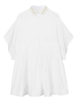 Burberry Kids cape detail pleated dress - White