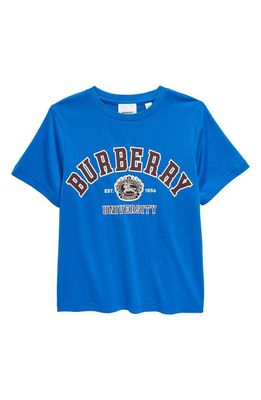 burberry Kids' Cedar College Cotton Graphic T-Shirt in Canvas Blue
