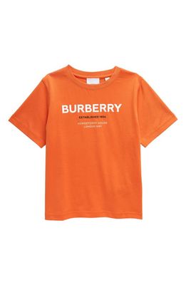 burberry Kids' Cedar Horseferry Logo Cotton Graphic Tee in Light Coral Orange