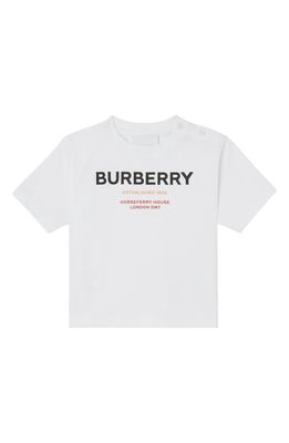 burberry Kids' Cedar Horseferry Logo Cotton Jersey Graphic Tee in White