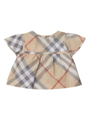 Burberry Kids Check cotton blouse - Neutrals