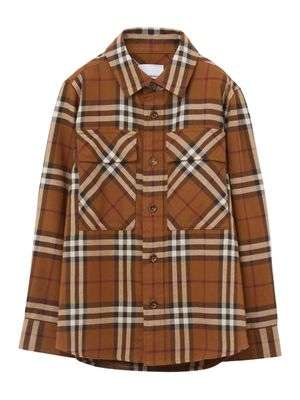 Burberry Kids check-pattern cotton shirt - Brown