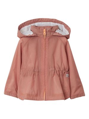 Burberry Kids check-pattern hooded coat - Pink