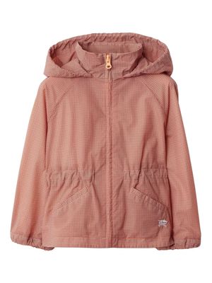 Burberry Kids check-pattern hooded jacket - Pink