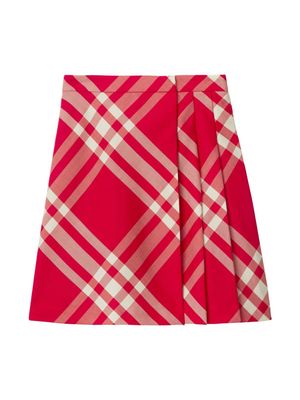 Burberry Kids check-pattern wool skirt - Red