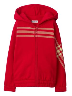 Burberry Kids check-print cotton hoodie - Red