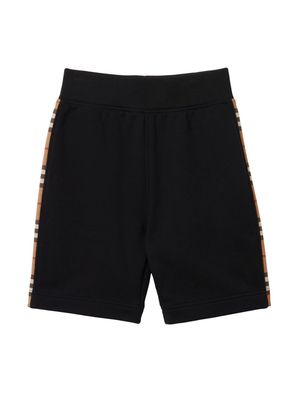Burberry Kids check-print cotton shorts - Black