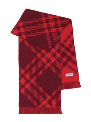 Burberry Kids check-print wool scarf - Red