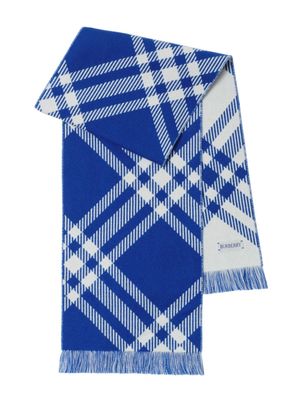 Burberry Kids check-print wool scarf - White