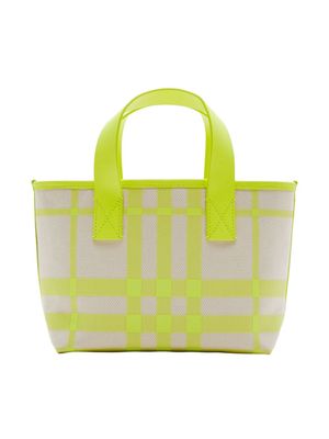 Burberry Kids checked canvas tote bag - Neutrals