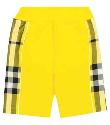 Burberry Kids Checked cotton jersey shorts