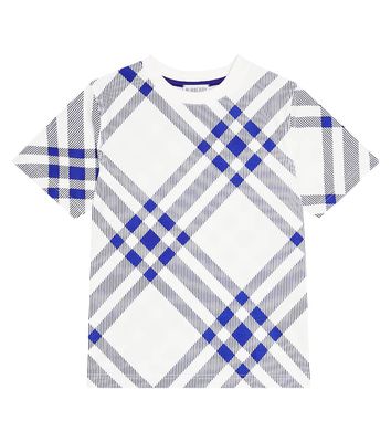 Burberry Kids Checked cotton jersey T-shirt
