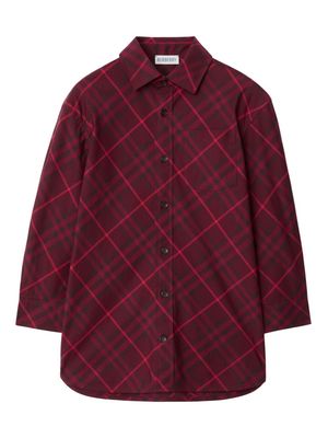 Burberry Kids checked cotton shirt - Red