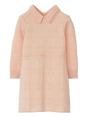 Burberry Kids checked knitted dress - Pink
