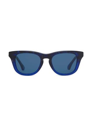 Burberry Kids checked square-frame sunglasses - Blue