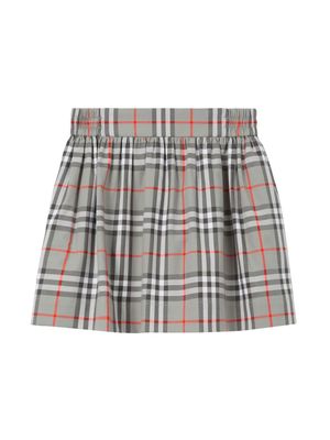 Burberry Kids checkered pleated elasticated skirt - Grey