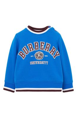 burberry Kids' College Logo Graphic Sweatshirt in Canvas Blue