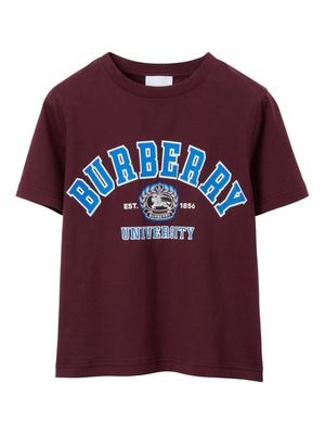 Burberry Kids College logo-print cotton T-shirt - Red