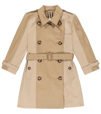 Burberry Kids Colorblocked cotton trench coat