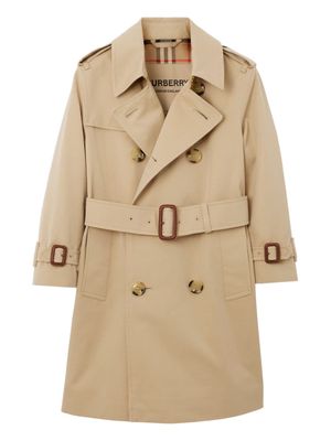Burberry Kids cotton garbadine trench coat - Neutrals