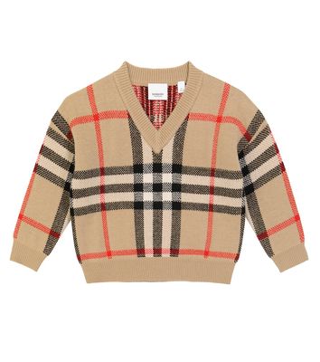 Burberry Kids Denny checked wool-blend sweater