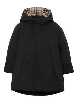 Burberry Kids detachable-warmer padded hooded jacket - Black