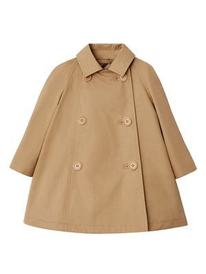 Burberry Kids double-breasted cotton coat - Brown