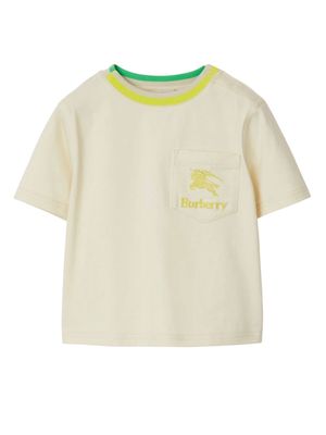 Burberry Kids EKD-embroidered cotton T-shirt - Neutrals