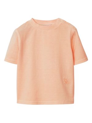 Burberry Kids EKD-embroidered cotton T-shirt - Orange