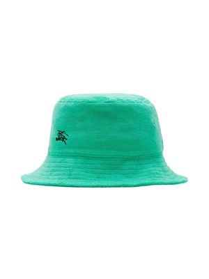 Burberry Kids EKD-embroidered towelling bucket hat - Green