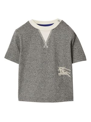 Burberry Kids EKD-embroidered two-tone T-shirt - Grey